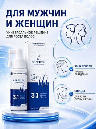 Спрей для роста волос 3-в-1 Kopexidil 60 мл